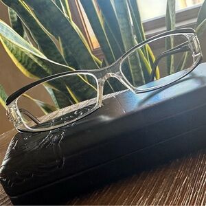 Versace Black and Silver Eyewear